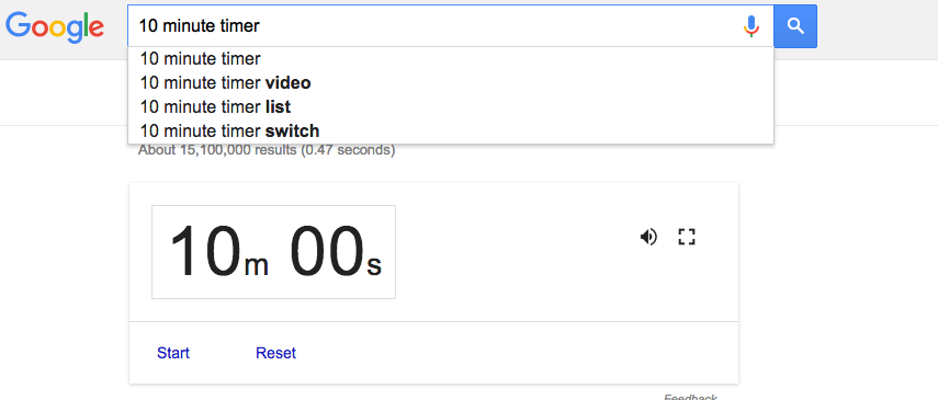 google cancel the 2 minutes timer