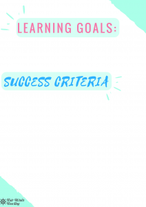 Learning Goals and Success Criteria Poster