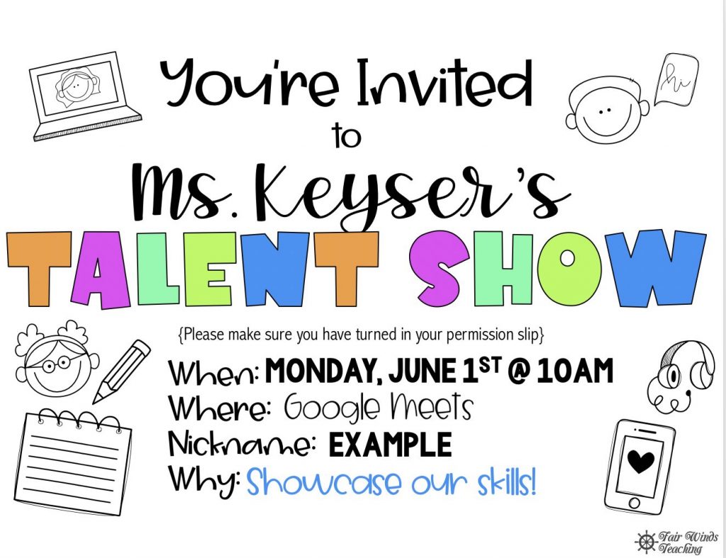 Talent Show invite (online)